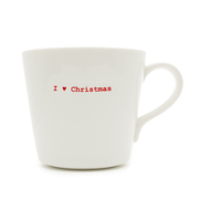 Bucket Mug Large - 500ml - I ‚ô•ÔâˆÃ© Christmas (Red)