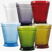 Rose & Tulipani Glass Tumblers 6 Mixed Colours (Balleto)
