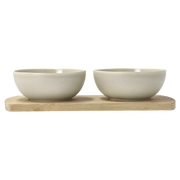 Bamboo tray with 2 bowls Shoku 28,5 x 13 cm Soft Beige