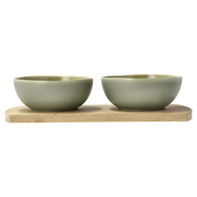 Bamboo tray with 2 bowls Shoku 28,5 x 13 cm Pure Green