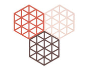 Trivet Triangles 3 pcs Burned Red/Rose/Kalamata