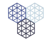 Trivet Triangles 3 pcs Midnight/Indigo/Blue