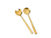 Salad servers brass matte fini