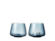 Tealight holder Kusintha 7.5 cm 2 pcs Blue Glass