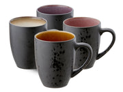 Mugs w.handle Black/light 4 pcs.