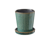 Planter w saucer 10cm Green/bla BITZ