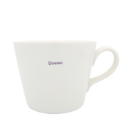 Keith Brymer Jones Word Range Medium Ceramic White Mug - Queen (lilac) - 350ml