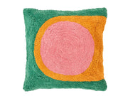 Cushion Focus 45 x 45 cm Green/Rose/Amber 100% Cotton