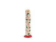 Candlestick with dots Styles 21 cm Rose/Green Polyresin