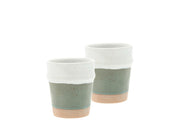 Espresso cup Evig 0.1 liter 2 pcs Green/White Porcelain