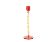 Glass candlestick Vivid 7.4 x 20.3 cm Yellow/Red