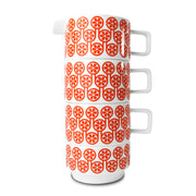 Hokolo Tea Set - 2 Short Mugs, Sugar Bowl & Short Jug - Orange (Orange)