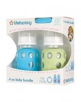 Life Factory Bundle x2 4oz Baby Bottles + Silcone Teether | Hype Design London