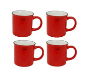 Capventure Cabanaz - Cup, Ceramic Coffee Mug Set of 4 -Scarlet Red | Hype Design London